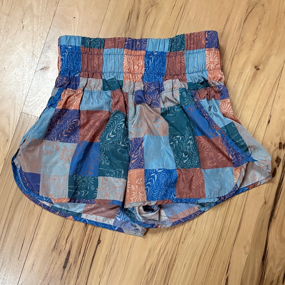 Free People Patchwork Patterned Shorts - image 1